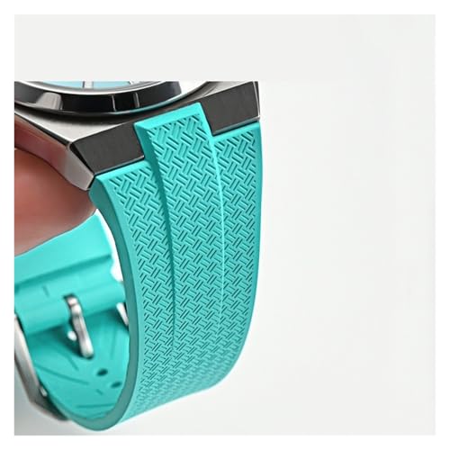 Bracelet montre fluororubber 9mm boucle acier convexe