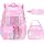 Backpack for Girls, Girls Backpack with Lunch Box & Pencil Case Set, 3PCS Kids Bookbag for Girl Teens, Waterproof School Backpack for Elementary Middle High School Students Ages 3-18 Pink Dreamy