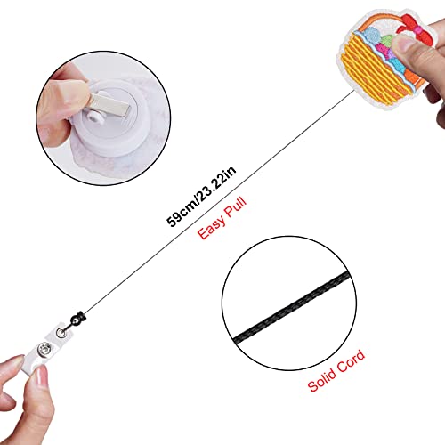 8 Pcs Holiday Badge Reels Retractable For Nurses, Swivel Badge Reel Holder, Felt Embroidered Seasonal Badge Reels With Alligator Clip #TOP3