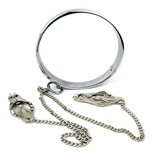 Bondage Masters Neck Collar with Nipple Clamps