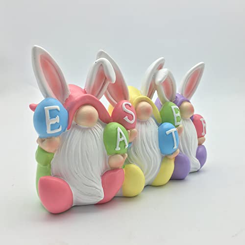 Flangairy Easter Bunny Gnomes Figurines Decorations For Home Centerpiece Table Tiered Tray Desk Mantle Ornaments Indoor Small Elf Eggs Resin Statue Tabletop Decor Collectible Kids #TOP2