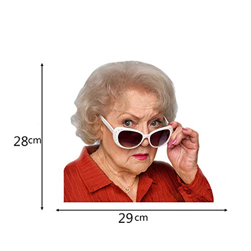 Senksll Betty-White Car Window Cling Funny Car Sticker Window Decal for Vehicles Automotive Stickers(for Right Side) (Betty)
