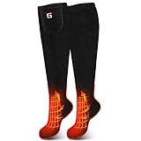 Battery Heated Socks,Men Women Electric Battery Powered Socks Kit,Rechargeable Battery Heating Stockings,Winter Thermo Socks,Climbing Hiking Fishing foot Warmer Hunting Skiing Heated Socks (Black, L)
