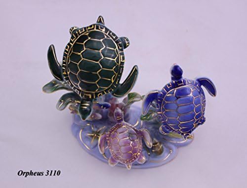 Feng Shui Turtles - Hand Crafted and Decorated Chinese Porcelain,Figurine D06006