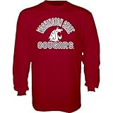 Blue 84 Men's Washington State Cougars Long Sleeve T Shirt Line Up Team Color, Washington State Cougars Cardinal, Medium