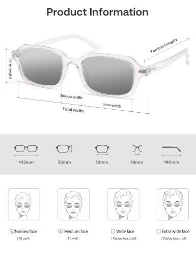 Image of SOJOS Trendy Rectangle Polarized Sunglasses Womens Mens SJ2610