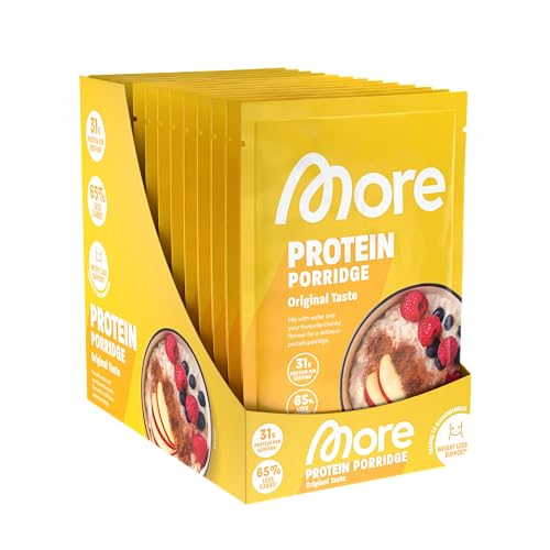 More Protein Porridge 13er Tray 13 x 62 g Classic 31 g Eiweiß pro Portion schnelle Zubereitung ohne Kochen cremig leckeres Porridge mit weniger Zucker und Fett perfekt zum Verfeinern
