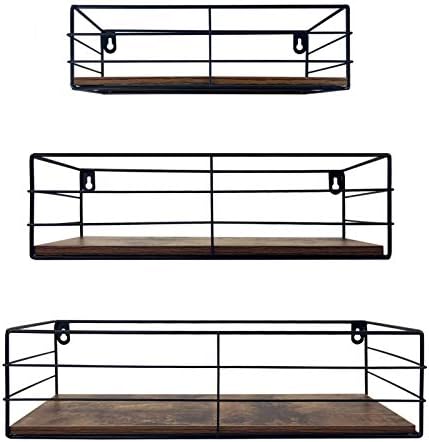 CRUGLA Floating Shelves Wall Mounted Set of 3, Hanging Storage Shelf for Bathroom, Living Room, Bedroom, Kitchen Home Decor