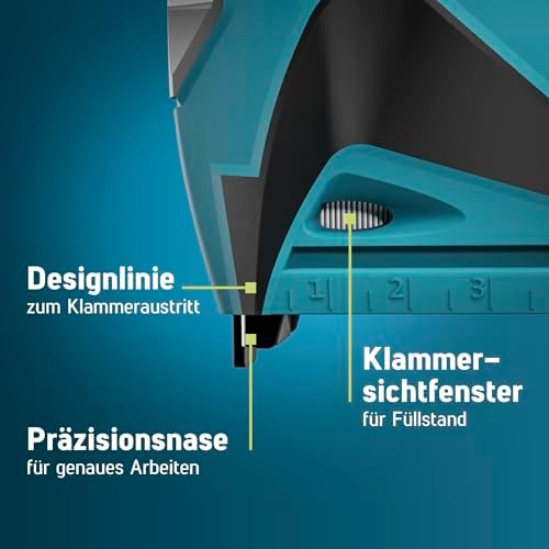 Bild 1 - NOVUS TOOLS Elektrotacker J-151 Set mit 1200 Klammern │ Profi-Tacker und Nagelpistole mit Schlagkraftregulierung, Distanzanschlag und Unterlademechanik │ Für Flachdrahtklammern 6-14 mm und Nägel 16 mm