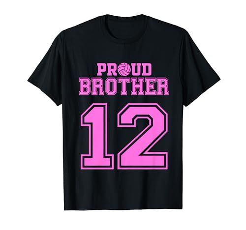 Proud Volleyball Brother Number 12 P T-Shirt