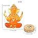 Fadraney Ganesha Statues with LED Light Base, Ganpati Elephant Hindu God Statues, Ganesha Idol for Home Decor, Resin Buddha Figurine Sculpture for Indian Room Temple Decoration