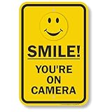 SmartSign 'Smile You're On Camera' Sign | 12' x 18' Aluminum