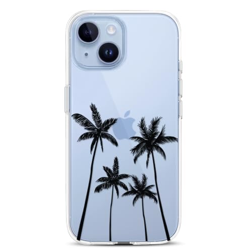 Coque iPhone 14 motif floral transparent au dos rigide antichoc