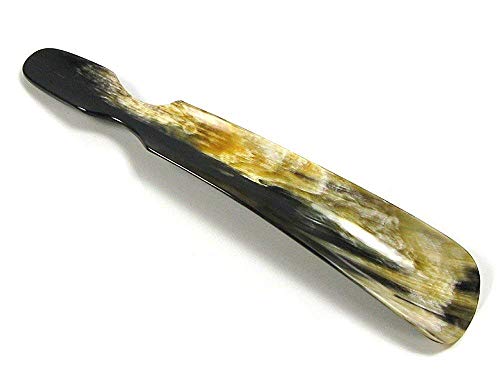 Abbeyhorn Plano Calzador con corte de manija - Auténtico Cuerno, 10"