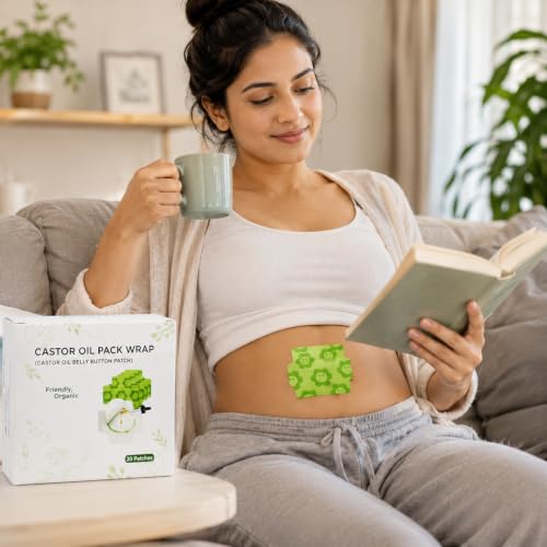 Image of Castor Oil Belly Button Patch (20 Patches) | Disposable Navel Wrap for Castor Oil Application | Soft Adhesive Belly Patch | Comfortable Overnight Wear | Suitable for Daily Self Care | Men & Women