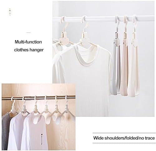 20 Pack Plastic Hangers - Space Saving Non-Slip Sturdy Clothes Hangers for Shirts, Pants, Coats & Suits - Foldable Multifunctional Design (Color:)