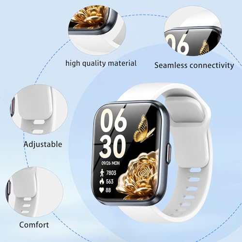 Correa para reloj Hingso ID208 Plus de silicona blanca miniatura 2