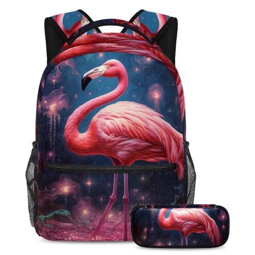 Cartables Fantasy Forest Flamingo 86 grand volume avec trousse scolaire pour ado