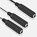 Duttek Guitar Y Cable, 6.35mm 1/4 inch Mono TS Female to 2x6.35mm 1/4 Inch Mono TS Female Y Splitter Cable 20cm/8inch (635F-2FMTS)