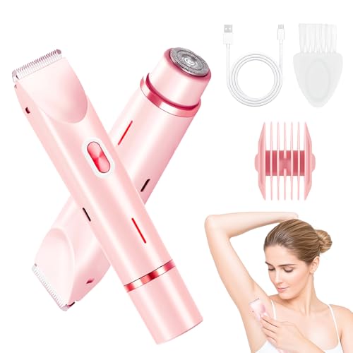Dermave 2-in-1 bikini trimmer in pink with ceramic blade