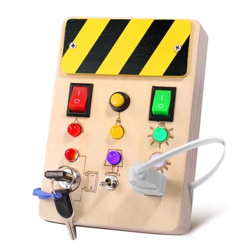 MTTIERY Montessori Busy Board with LED Light Up Switch