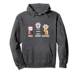 Rock Paper Scissors Hand Game Meme Animal Paw Cat Pullover Hoodie