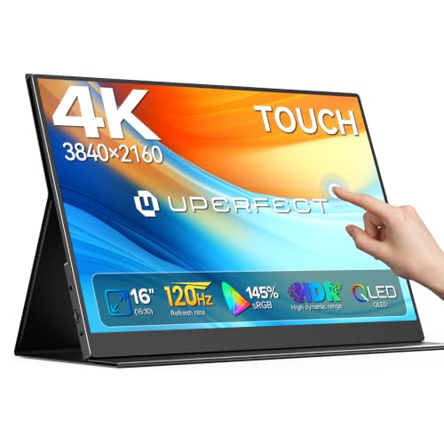 Image of UPERFECT 4K 120Hz Portable Monitor Touchscreen, 16 inch 600Nits Gaming Monitor