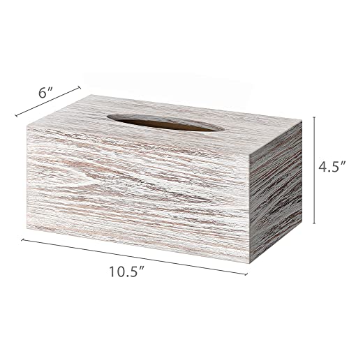 Barnyard Designs Rustic Distressed Wooden Rectangular Tissue Box Cover - Decorative Bathroom Facial Tissue Box Holder Farmhouse Country Decor, 10.5” X 6” X 4.5” #TOP2