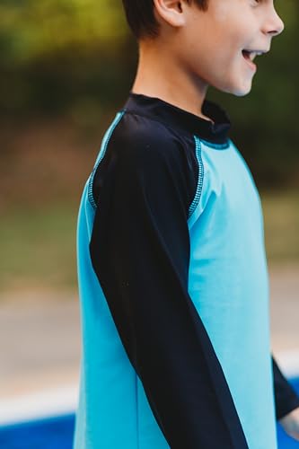 Made in USA Big Girls' Solid Rashguard Swimming Tee for The Beach or Pool Peplum Sun Protection SPF50+ Swim Tee3