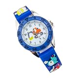 Healeved Children Watch Cartoon 3d Quartz da Polso Blu per Bambini