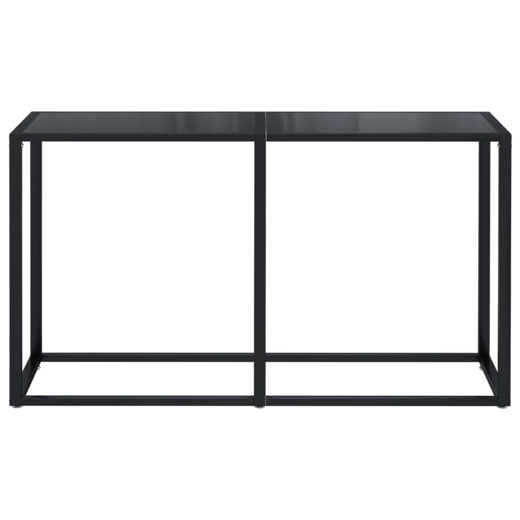vidaXL Konsolentisch Konsole Beistelltisch Flurtisch Sideboard Ablagetisch Wandtisch Glastisch Tisch Schwarz 140x35x75,5cm Hartglas Stahl