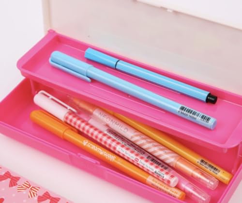 Image of Bandal & Neoul KITTY's Officially Licensed 2 Layer Levered Pencil Case - 2 Designs (Kitty's ribbons)