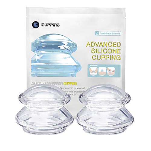 ICUPPING Silicone Cupping Set for Chinese Cupping and Massage Therap, for Body Massage,Muscle Relaxation,Pain Relief (L(2))