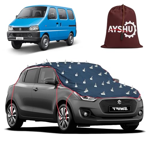 Image of AYSHU Water-Resistant Spike Car Cover for Maruti Suzuki Omni - Protects from Dogs, Monkeys, Dust, Sunlight & UV - Full Roof Universal Fit