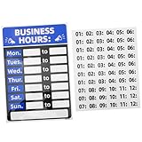 UTHCLO 1juego Letrero De Horario Comercial Señal De Horario Para Negocios Cartel De Horas Abiertas y Cerradas De Usar y Retirar Para Tiendas y Oficinas Adhesivo Resistente