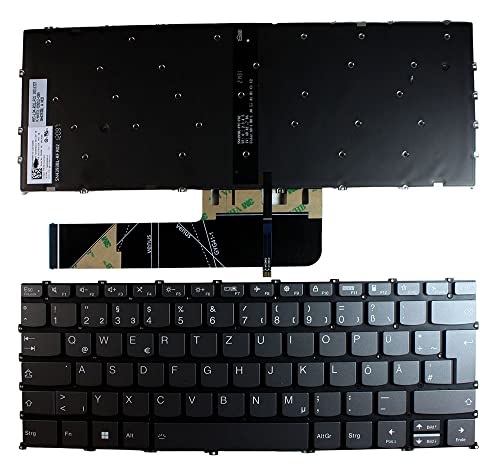 Clavier rétro-éclairé allemand Power4Laptops gris de rechange Lenovo Xiaoxin Air 14