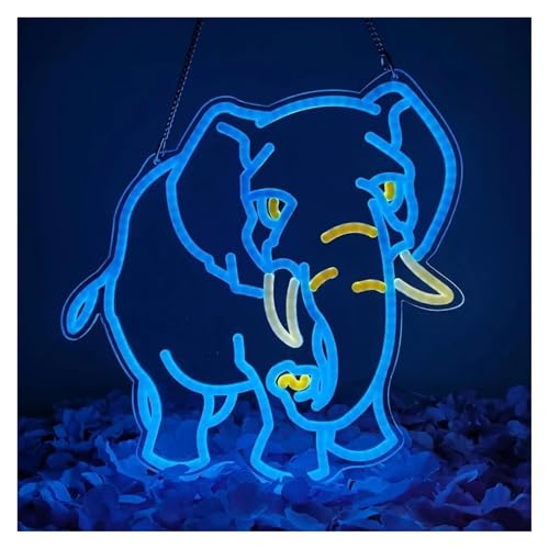 Enseigne au néon LED Éléphant lumineuse USB pour jeu de bar et fête