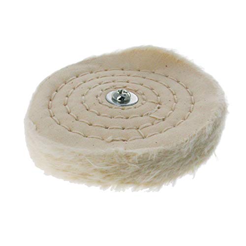Image of Utoolmart 2 Pcs 4-Inch Buffing Polishing Pad Wheel Cotton with 1 /4-inch Handle for Manifold Aluminum Stainless Steel Chrome