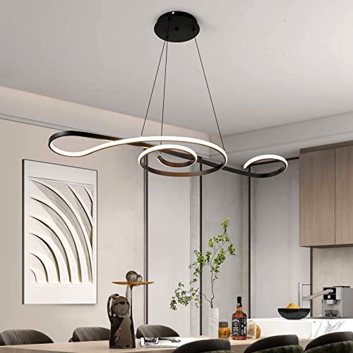 Modern Led Chandelier Dimmable Music Symbol Chandelier With Remote Control Adjustable Kitchen Island Pendant Light For Dining Room Living Room Bedroom #TOP2