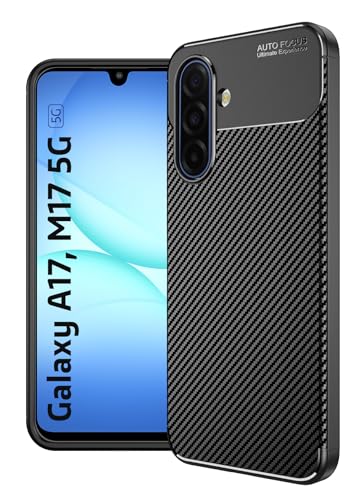 Image of Golden Sand Aramid Fiber Back Cover Case for Samsung Galaxy A17 5G, Samsung Galaxy M17 5G - Slim Fit, Military-Grade Drop Protection, Raised Edges for Screen & Camera (Mirage Black)