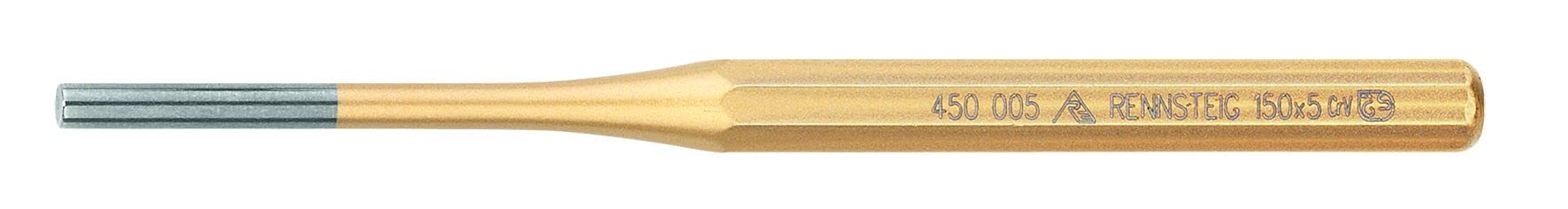 Rennsteig 450 003 0 "Standard" Octagonal Pin Punch, 0 V, Gold/Silver, 150 x 10 x 3 mm