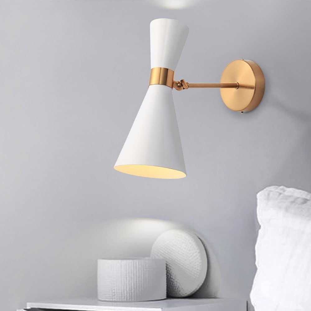 Luxus Wandleuchten Schlafzimmer Nachttischwandleuchte Leselampe Buchlampe Nordic Wohnzimmer Innendekoration Wandleuchte Flur Gang Nacht Wandleuchte Bekleidungsgeschäft Kreative LED-Beleuchtung(Weiß)