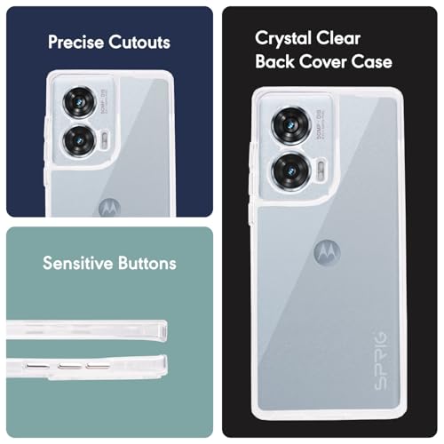 Image of SPRIG Compatible with Moto G96 FusionCrystal Back Cover Drop Tested Shock Proof Mobile Case for Men, Women, Boys and Girls with Camera Protection (Transparent)
