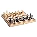 LKYBOA 34cm * 34cm Internationales Holzschach Brettspiel Checkers Faltbar Hochwertige Holzmaserung Aktivitäten Holzschachset