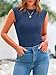 PRETTYGARDEN Women's Ribbed Tank Tops 2025 Summer Cap Sleeve Slim Fitted Knit Basic Casual Tee Shirts Trendy Fashion Clothes (Grey Blue,Medium)