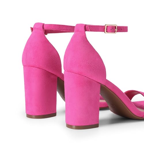 Image of DREAM PAIRS Heels for Women Chunky Block Heel Open Toe Ankle Strap 3.5 Inch Heeled Sandals for Party Date Wedding