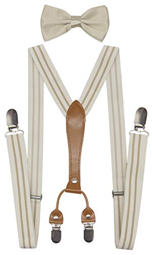Image of Men's Suspenders Bowtie Set Elastic Y Shape Style Women's Suspenders Bowtie For Wedding&Formal Events