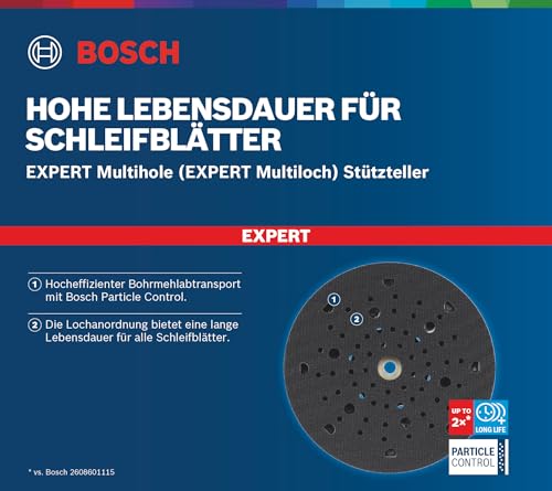 Bosch Accessories 1x Expert Multihole Universalstützteller (Version mittel, Ø 150 mm, Zubehör Exzenterschleifer)
