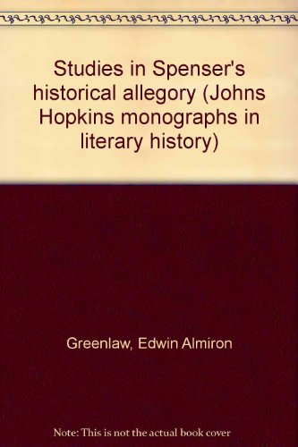 Studies in Spenser's historical allegory (Johns... B0006BQRAK Book Cover