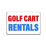 JP's Parcels Tin Signs Golf Course Warning - Metal Sign 12 x 8 in. Golf Cart Rentals